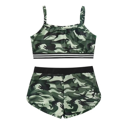 Kids Camouflage Sleeveless  Tracksuit