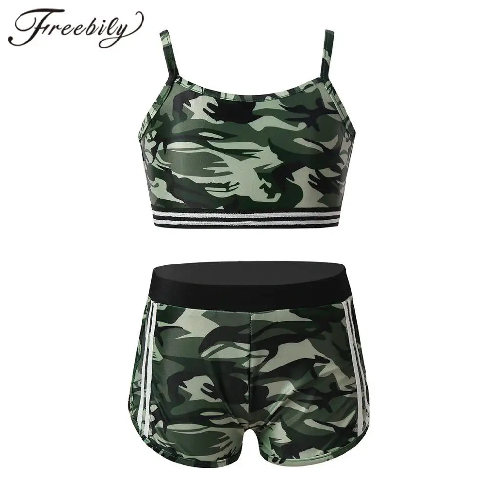 Kids Camouflage Sleeveless  Tracksuit