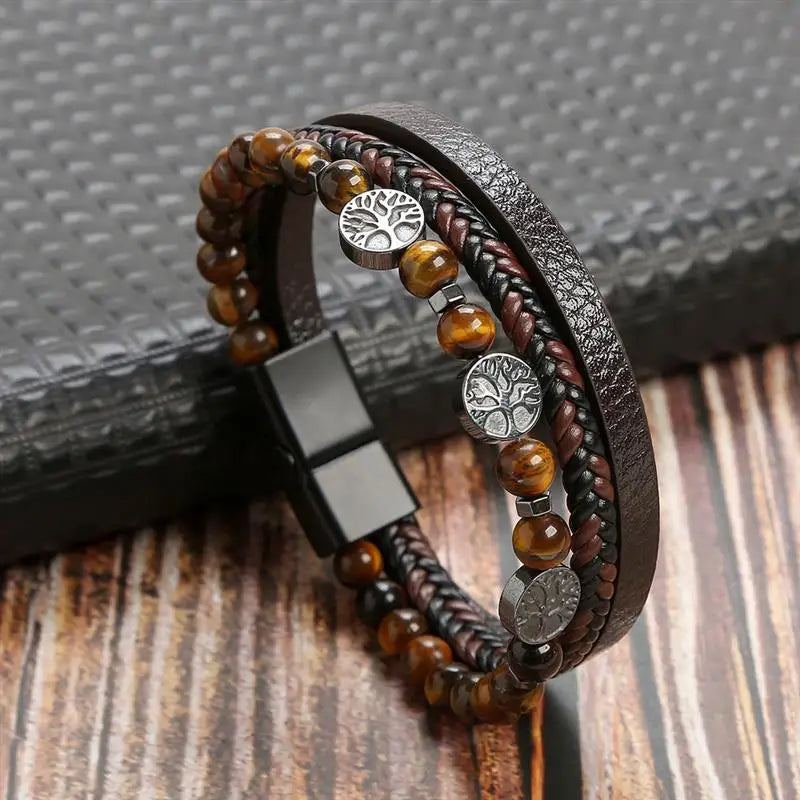 Men's Leather Bracelet New Style Multi-layer