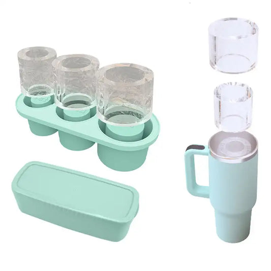 Silicone Ice Cube Molds with Lid 3 Hollow Cylinder