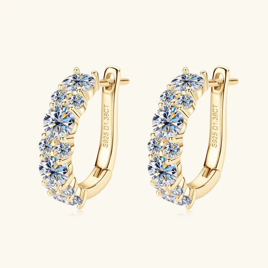 Moissanite Earrings Luxury 925 Sterling Silver