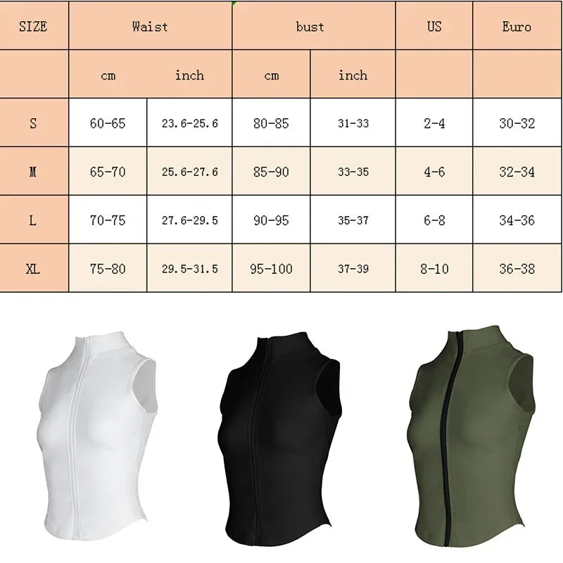 High Neck yoga Top Jacket Sleeveless