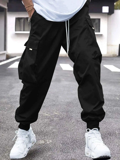 Flap Pocket Drawstring Pants