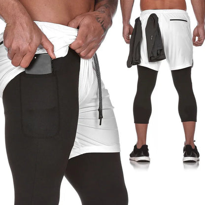 Joggers Shorts Men 2 in 1 Bodybuilding