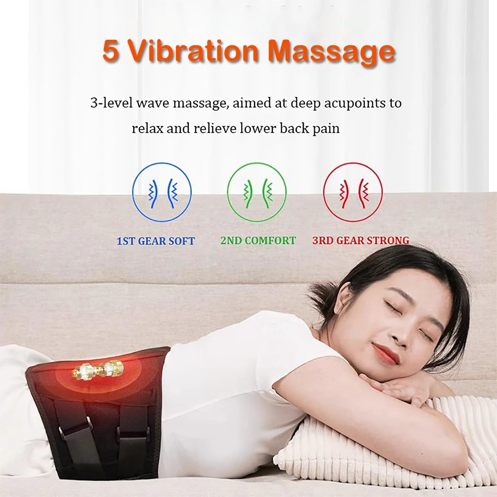 Electric Heating Pad for Lower Back Massager Strap 5 Vibration