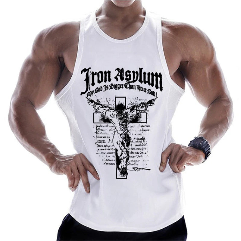 gyms bodybuilding printed Sleeveless