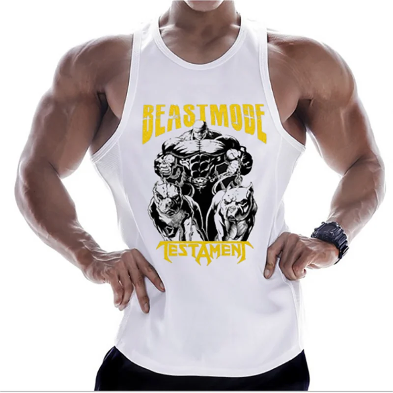 gyms bodybuilding printed Sleeveless