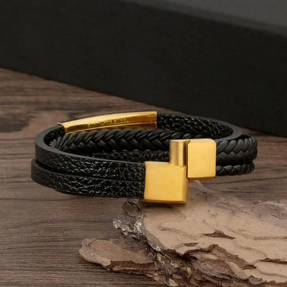 Men's Leather Bracelet New Style Multi-layer