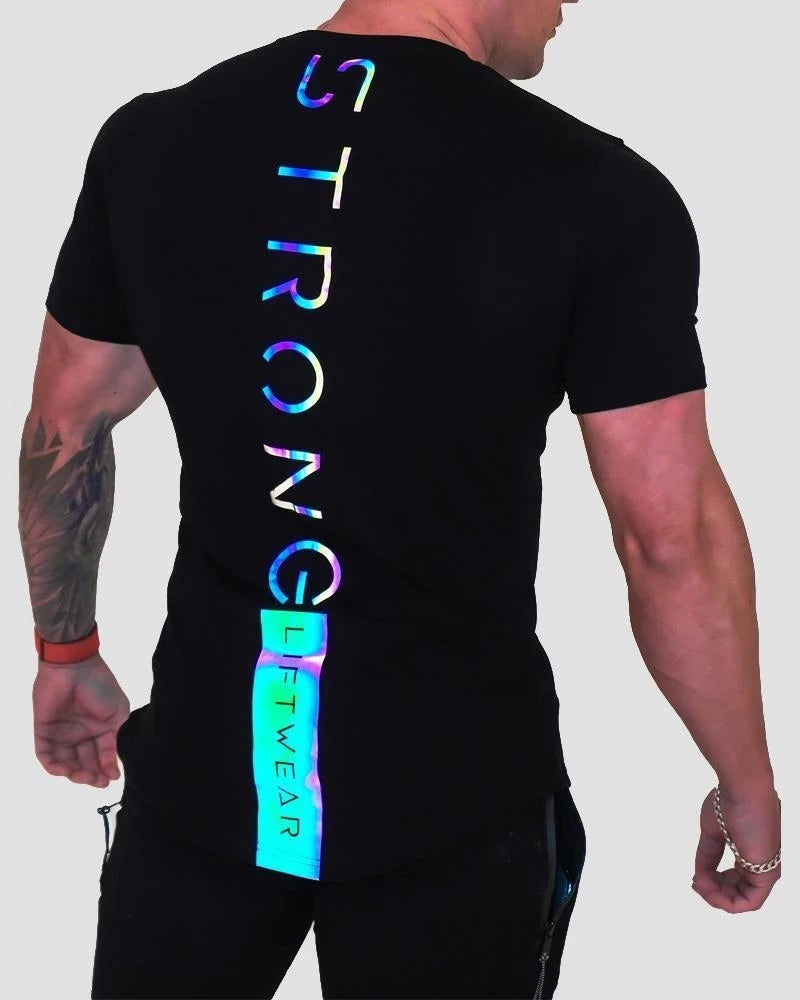 Reflective Slim t shirt Bodybuilding Workout