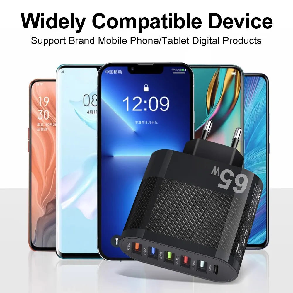 USB Charger Combo Adapter For Xiaomi iPhone 13 and Samsung Mobile