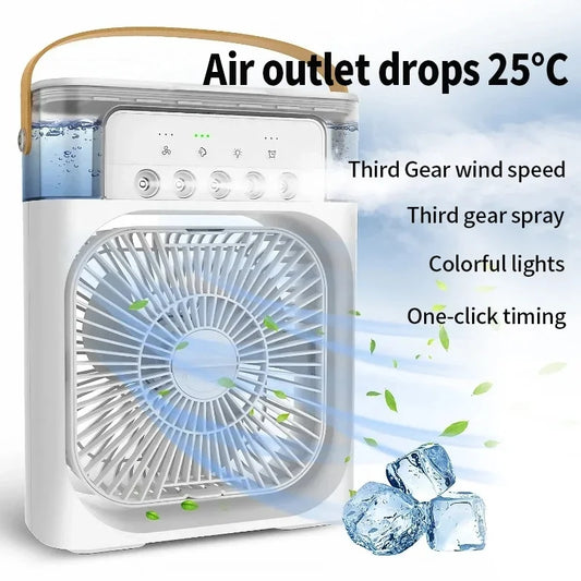 3 In 1 Fan AIr Conditioner Household Small Air Cooler LED Night Light Portable Humidifier Air Adjustment Fan Office Home Fan New