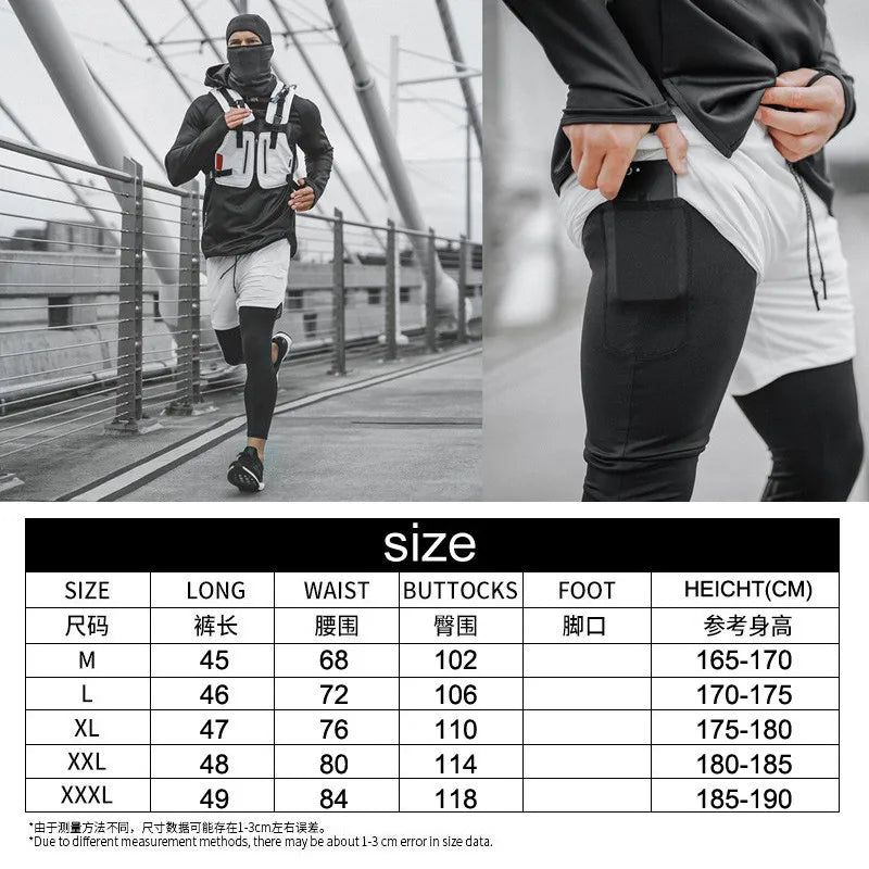 Joggers Shorts Men 2 in 1 Bodybuilding