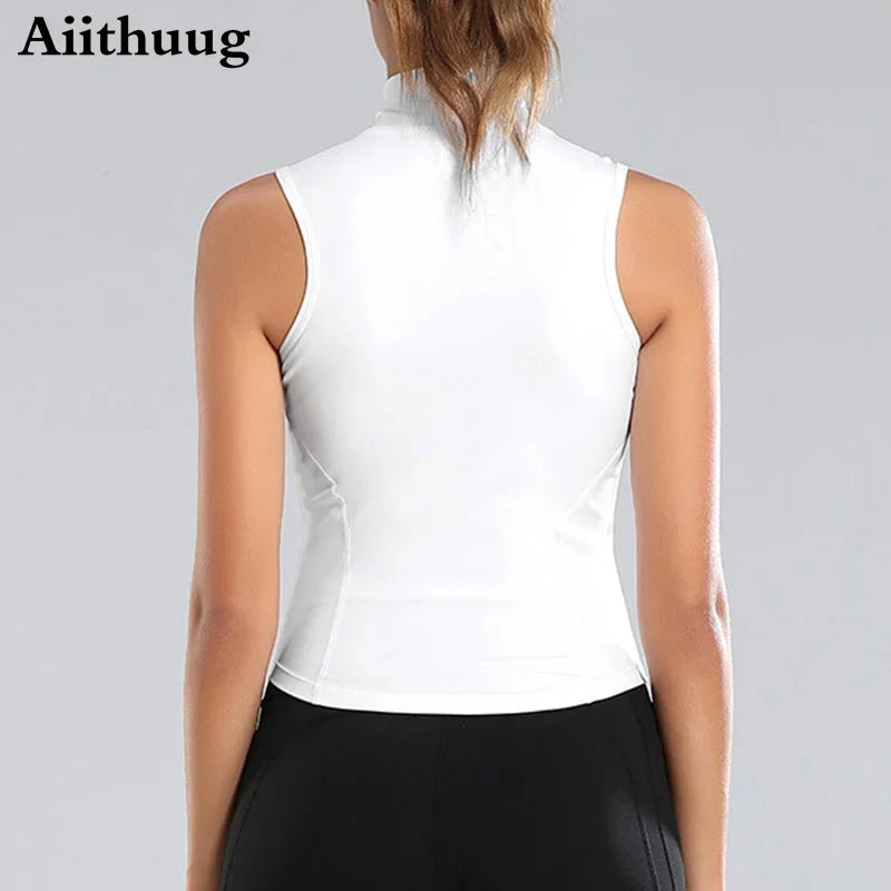 High Neck yoga Top Jacket Sleeveless