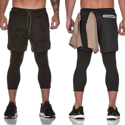 Joggers Shorts Men 2 in 1 Bodybuilding