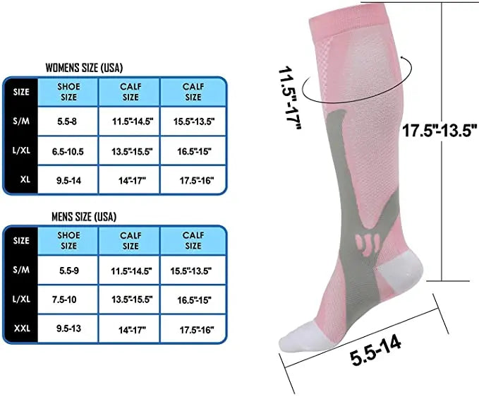 Nylon Calf Fatigue Compression Socks Unisex