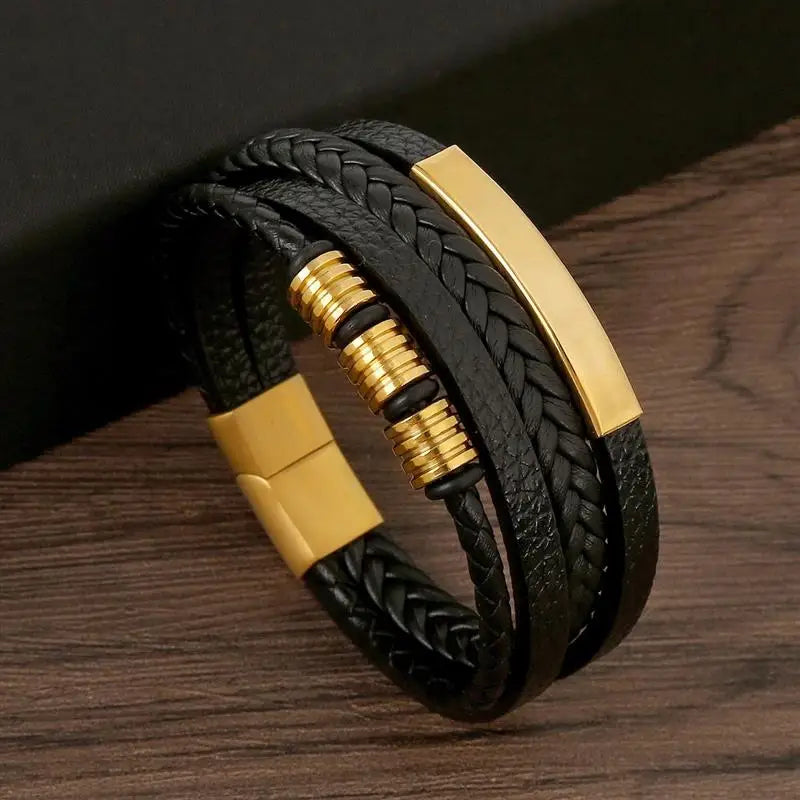 Men's Leather Bracelet New Style Multi-layer